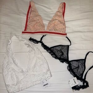 free people lace bralette set